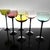 Set of Six Black Stem Colored Cocktail Glasses, Circa 1980s For Sale In New York - Image 6 of 12