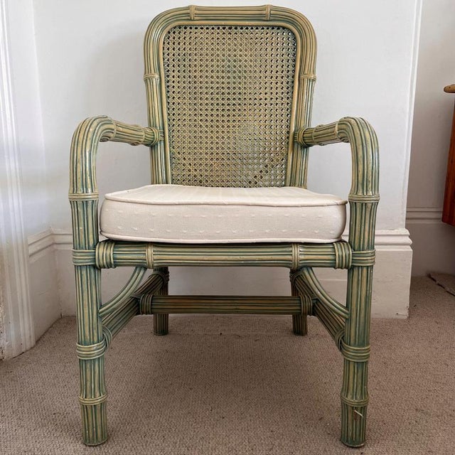 Vintage Faux Bamboo Dining Chairs, 1980s, Set of 2 For Sale - Image 11 of 15