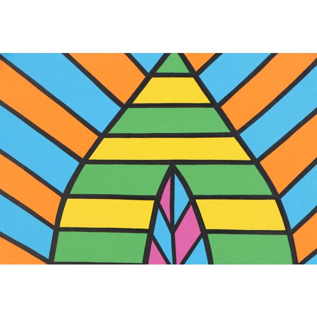 Paper 1971 Nicholas Krushenick Galerie Beyeler Basel Lithograph Exhibition Poster, Framed For Sale - Image 7 of 8