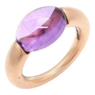 Handcrafted 5.88 Carat Bubble Amethyst Ring Size 7 For Sale