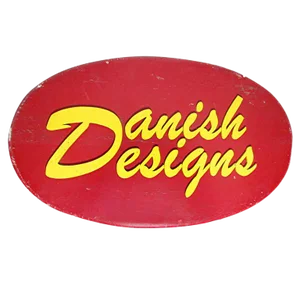 Monumental "Danish Designs" Wooden Advertising Sign