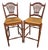 Ethan Allen Country French Wheat Sheaf Back Rush Seat Bar Stools Set of 2 For Sale
