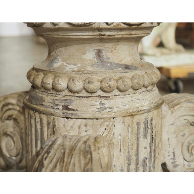 More information coming soon… A beautiful gueridon center table, hand-painted in white, with a Saint-Anne marble top. The...