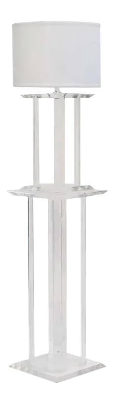 Vintage Lucite Pedestal with Lamp