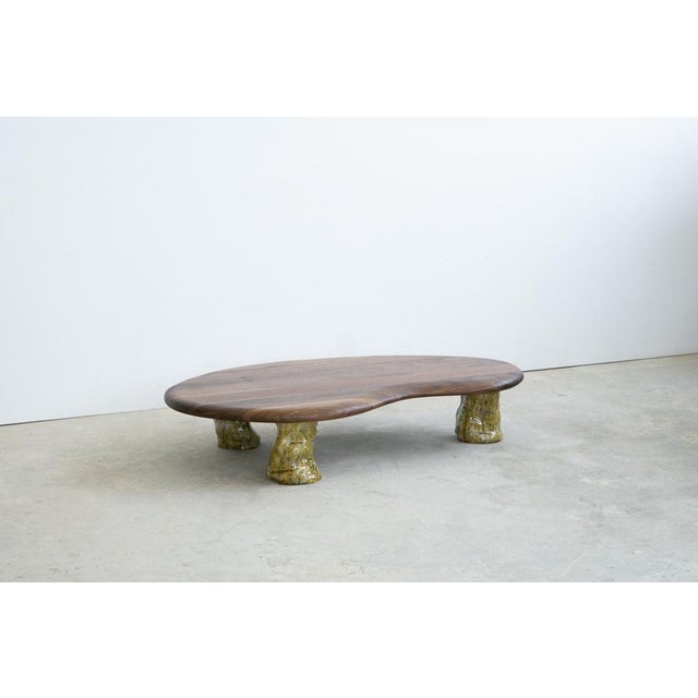 Walnut and Glazed Ceramic Coffee Table by Alexander Knysch For Sale - Image 6 of 16