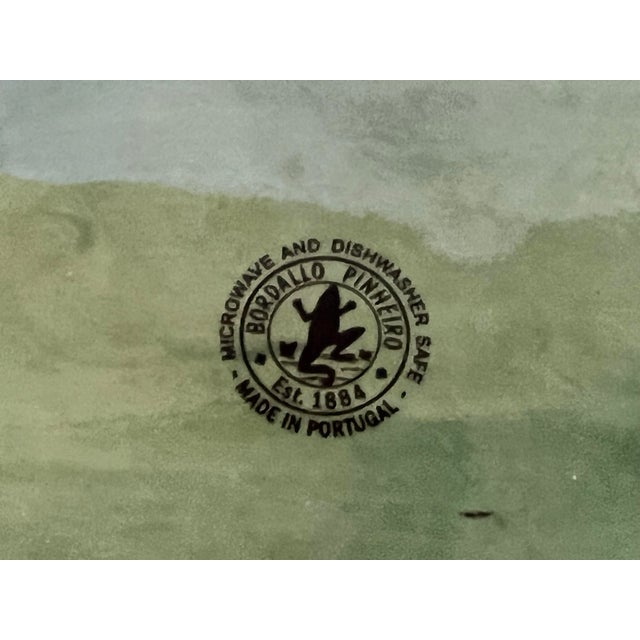 Ceramic Vintage Bordallo Pinheiro Oval Green Cabbage Serving Platter For Sale - Image 7 of 7