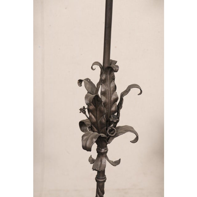 Mid 20th Century French Forged Iron Floor Candlesticks, 5 Ft For Sale - Image 11 of 13