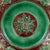 A 19th century English George Jones Majolica glazed ceramic plate with grapevine pattern in green and brown, center...