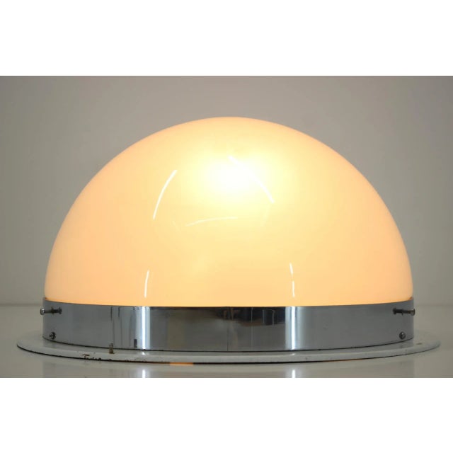 Silver Large Bauhaus Chrome Ceiling Lamp from ESC Zukov, 1940s For Sale - Image 8 of 8