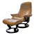 Mid 20th Century Scandinavian Ekornes Stressless Lounge Chair and Ottoman in White Leather & Rosewood For Sale