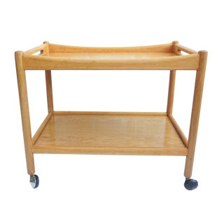 Hans J. Wegner PP Mobler Oak Bar Cart For Sale