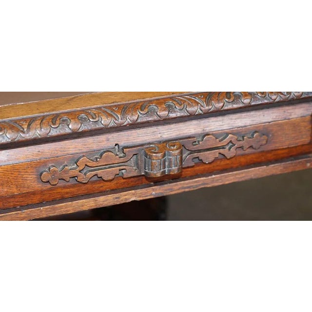 Antique Gothic Revival Hand Carved Lions Head Centre Occasional Table For Sale - Image 11 of 17
