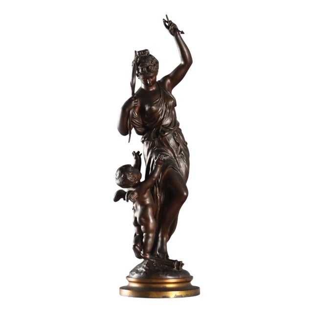 After M. Moreau, Sculpture of Venus and Love, 20th Century, Bronze For Sale
