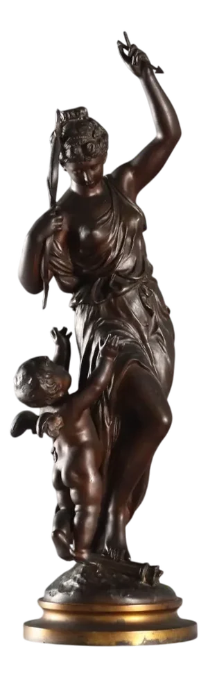 After M. Moreau, Sculpture of Venus and Love, 20th Century, Bronze
