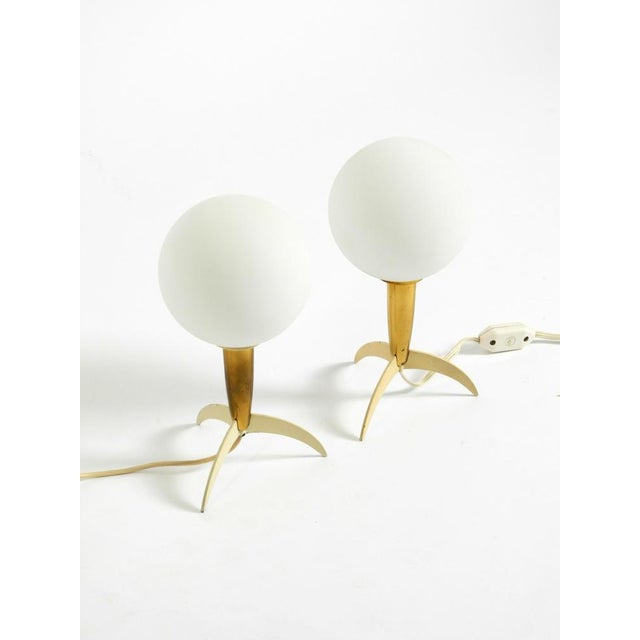 Mid-Century Modern Rocket Table Lamps in Brass and Glass, 1950s, Set of 2 For Sale - Image 9 of 18