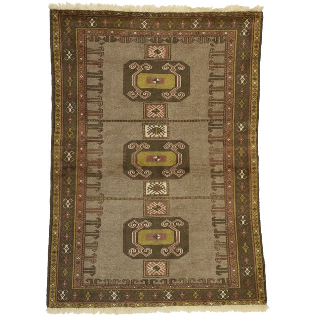 Textile Vintage Persian Shiraz Rug - 04'00 X 05'06 For Sale - Image 7 of 7