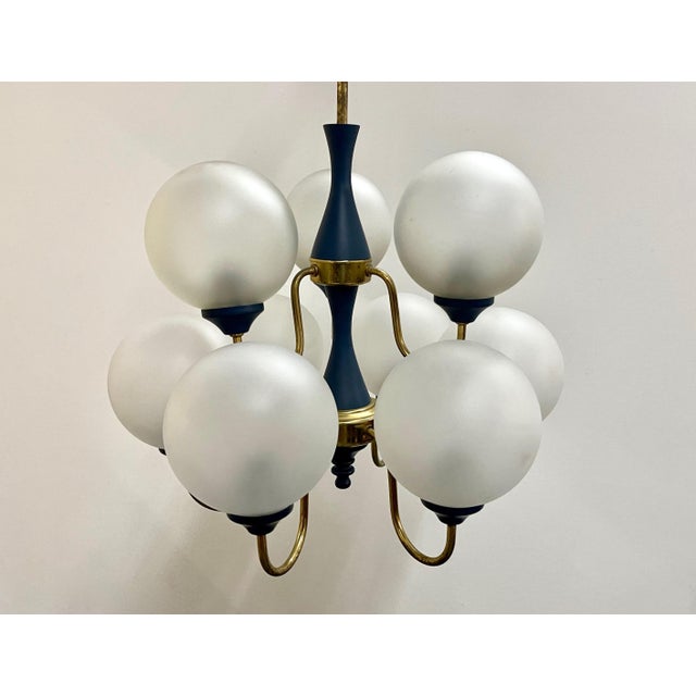 Metal Mid-Century German Brass 8-Arm Chandelier, 1970s For Sale - Image 7 of 14