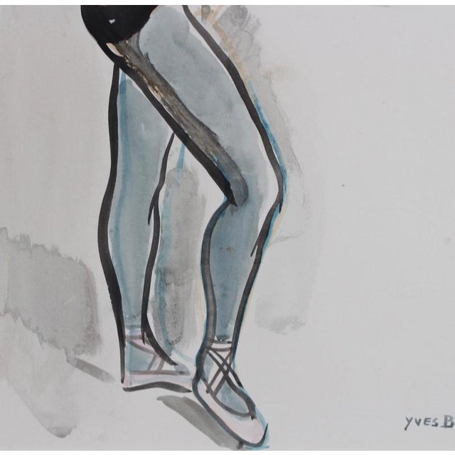 Paper Yves Brayer, Muriel Belmondo at the Barre, 1962, Watercolor For Sale - Image 7 of 15