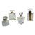 Vintage 1940s–1960s French Art Deco Glass Perfume Bottles Chanel Style Carven Set of 4 Flacons For Sale