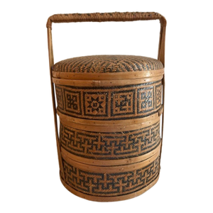 Early 20th Century Chinese Rattan Wedding Basket