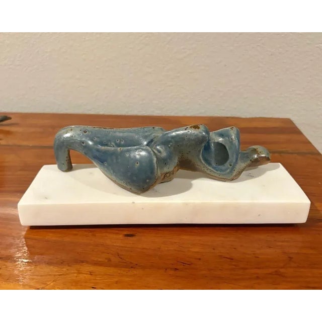 Metal Vintage Abstract Reclining Female Sculpture in the Manner of Henry Moore For Sale - Image 7 of 9