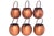 Set of six pumpkin jack-o-lantern votive tea light candle holders candy dishes cups in copper bronze metal with hand...