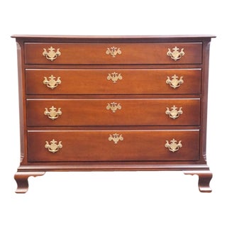 Kindel Furniture Solid Mahogany Traditional Style 45" Four Drawer Chest 176-2 - Oxford Finish For Sale