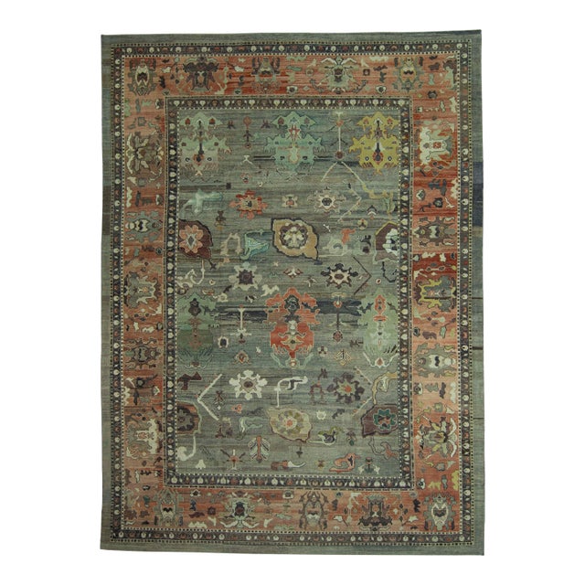Turkish Oushak Old Wool Rug 14'7" x 19'11" #30144 For Sale