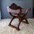 Spanish Revival Spanish Colonial Savonarola Chair With Carved Lion Heads and Tooled Leather For Sale - Image 3 of 18