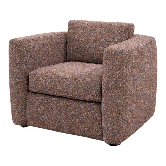 Swivel Chair in Performance Tweed For Sale