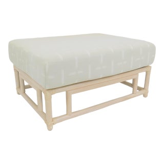 Vintage Ficks Reed Faux Bamboo Large Ottoman For Sale