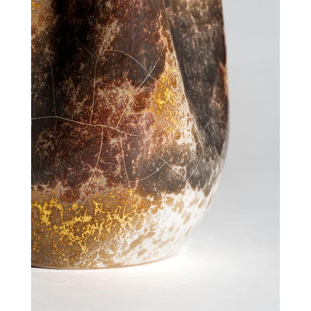 Sculptural Crystalline Metallic Glazed Studio Ceramic Vase by Richard Uhlemeyer, Germany, 1970s For Sale - Image 6 of 8