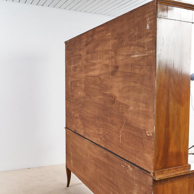 Wood Walnut & Glass Bookcase For Sale - Image 7 of 13