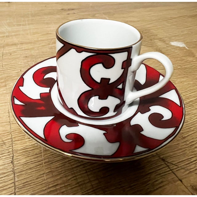 Classical Roman Hermes Demitasse/Espresso 4 Cups Saucers “Balcon Du Guadalquivir” - 8pcs For Sale - Image 3 of 10