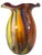 Bulbous Orange Marbled Flared Lip Art Glass Vase For Sale - Image 11 of 16