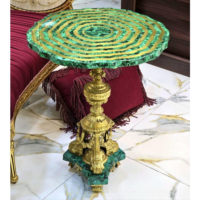 Elevate your interior with this exquisite Rococo-inspired green side table, masterfully crafted to showcase timeless...