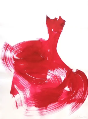 Abstract "The Red Cloth 86" Original Artwork by Bettina Mauel