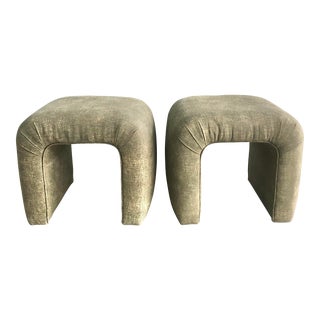 1980s Vintage Waterfall Ottomans - a Pair For Sale