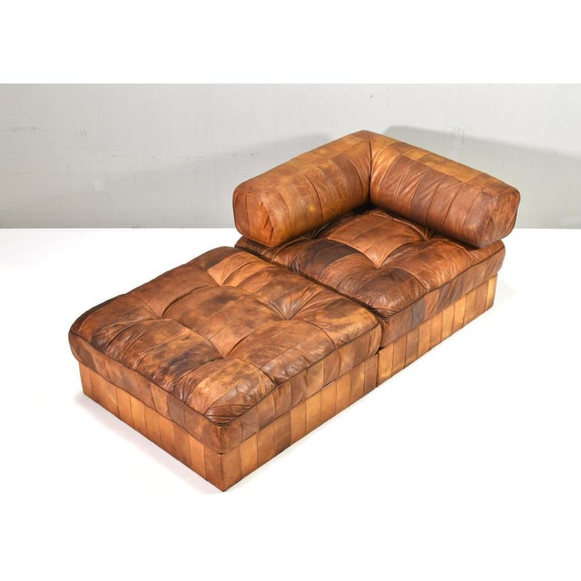 DS-88 Sectional Sofa or Daybed in Cognac Tan Leather from De Sede, Switzerland, 1970s, Set of 8 For Sale - Image 11 of 18