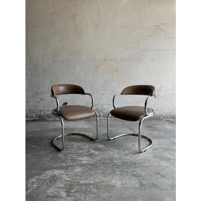 Vintage Italian Chrome and Skai Armchair, 1970s For Sale - Image 14 of 18