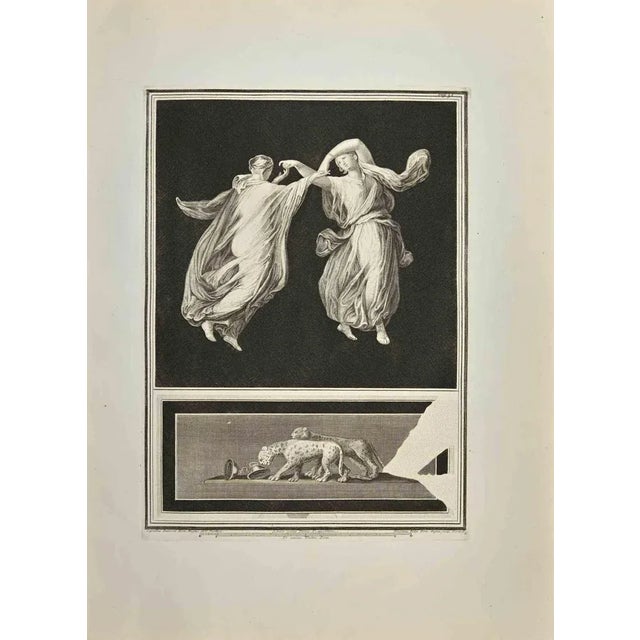 Dance Fresco from "Antiquities of Herculaneum" is an etching on paper realized by Nicola Billy in the 18th Century. Signed...