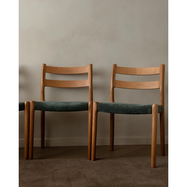 Vintage Danish Model 84 Dining Chairs in Oak by Niels Otto Møller for J.L. Møllers Møbelfabrik, 1960s, Set of 4 For Sale - Image 11 of 18