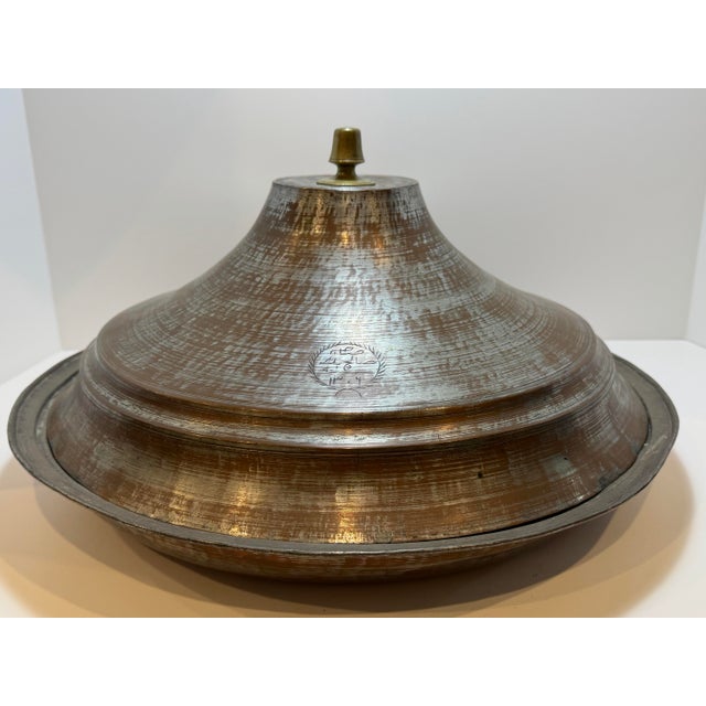 Copper Antique Ottoman Tinned Copper Sahan Serving Dish – Dated 1309 Ah (1891 Ad) For Sale - Image 8 of 12
