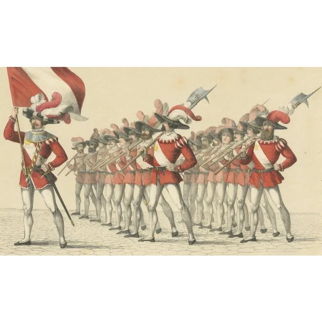 Mid 19th Century H. Jenny, Swiss March of Honor the Thun Militia in Ceremonial Splendor, 1855, Paper For Sale - Image 5 of 10
