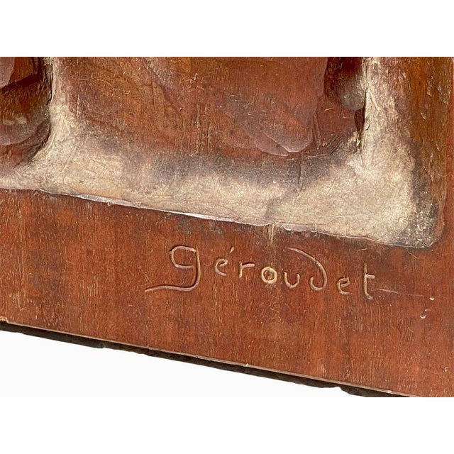 Brown Carved Mahogany Panel by A. Géroudet For Sale - Image 8 of 11