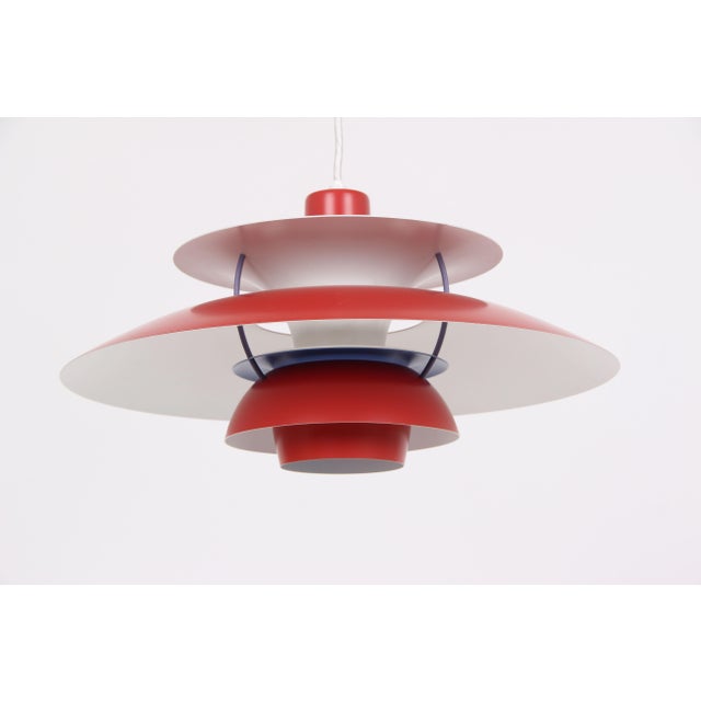 Mid-Century Modern Red PH 5 Pendant Light by Poul Henningsen for Louis Poulsen, 1958 For Sale - Image 3 of 6