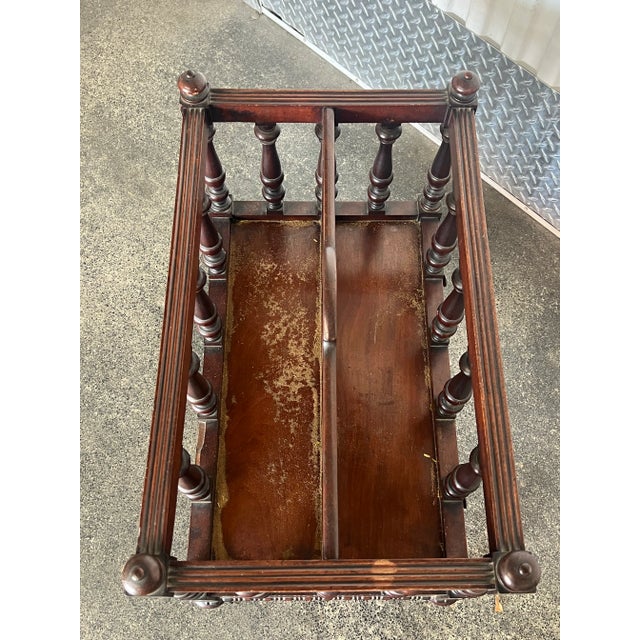 Brown Large 19th Century English Canterbury With Wheels For Sale - Image 8 of 8