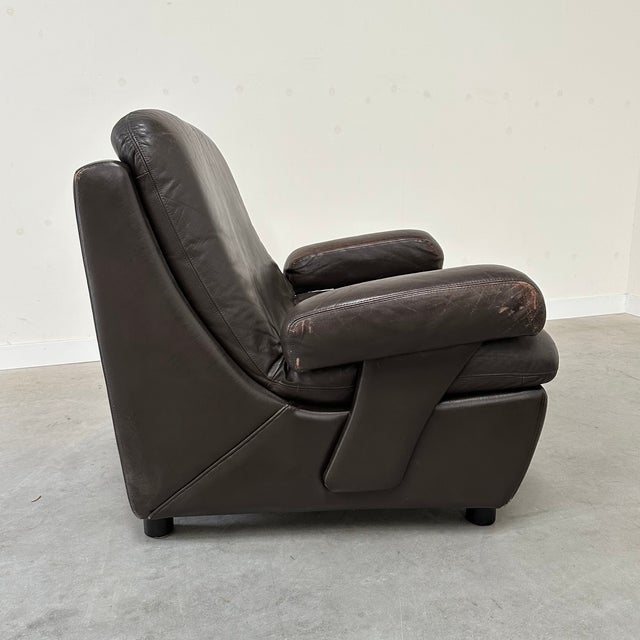 Mid-Century Modern Leather Club Chairs, 1970s, Set of 2 For Sale - Image 4 of 7