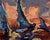 Oil Painting Sailboats and Orange Sunset Oleksiy Ivanyuk For Sale - Image 6 of 9