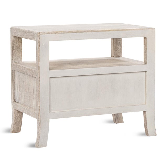 White Wash Single Drawer Modern Farmhouse Nightstand For Sale In Los Angeles - Image 6 of 10